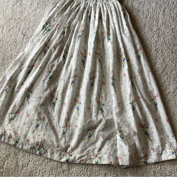 ✨NEW✨ DOEN Quinley Floral Organic Cotton Midi Dress in Painted Bouquet White L - Picture 10 of 14